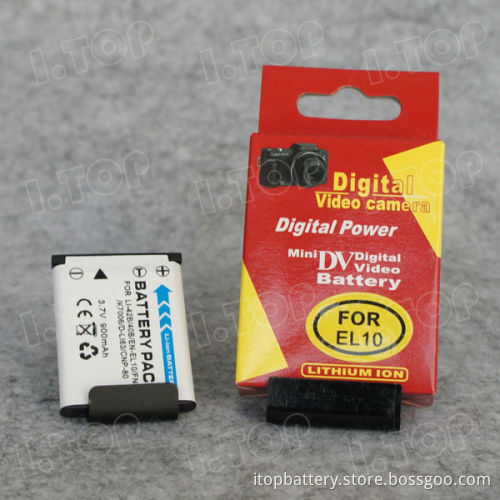 For Nikon EN-EL10 digital camera battery pack, 3.7V 900mAh,18 months warranty